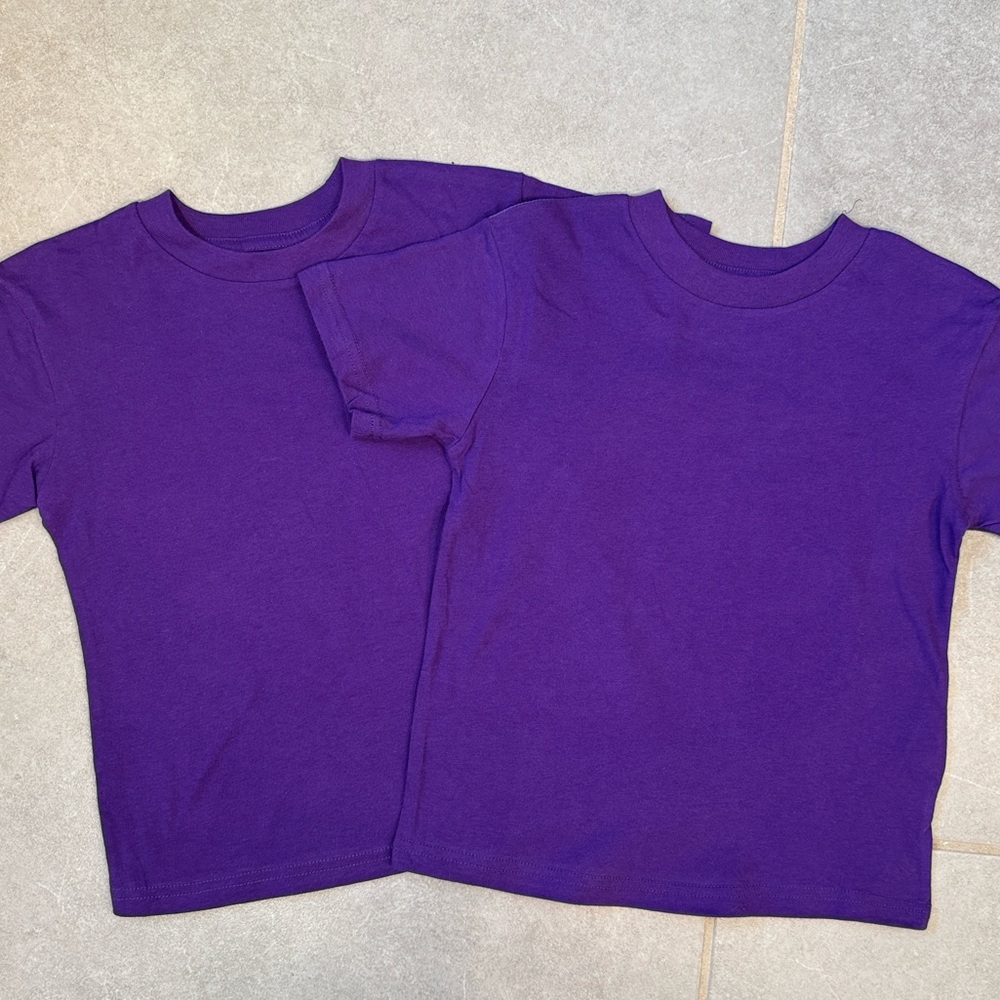💜3/$15 Adidas Purple Kids T-Shirts (2) - New without tags